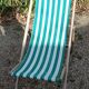 Transat chilienne pliante bois tissus rayures vertes salon jardin