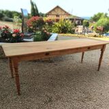 Table de drapier en chêne massif doré 230x73cm deux tiroirs