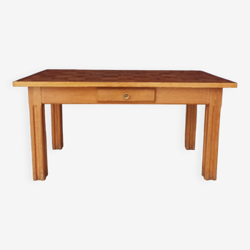 Vintage solid white oak table