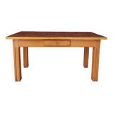 Vintage table in solid white oak