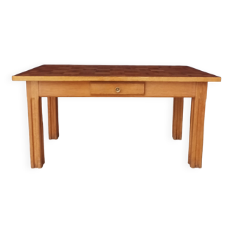 Vintage table in solid white oak