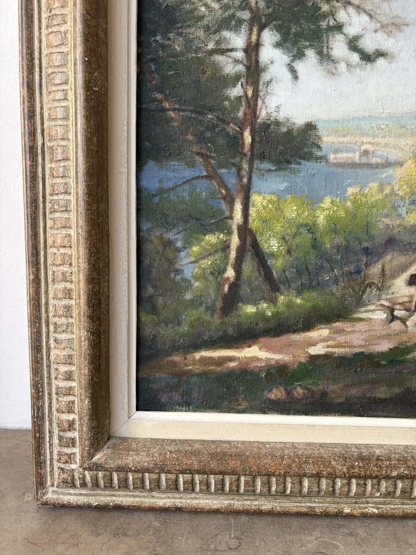 Mediterranean landscape, sea view, oil on canvas signed