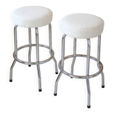 Pair of bar stools - boucle fabric