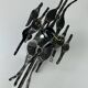 60's 70's brutalist wall lamp iron & glass wall sconce design