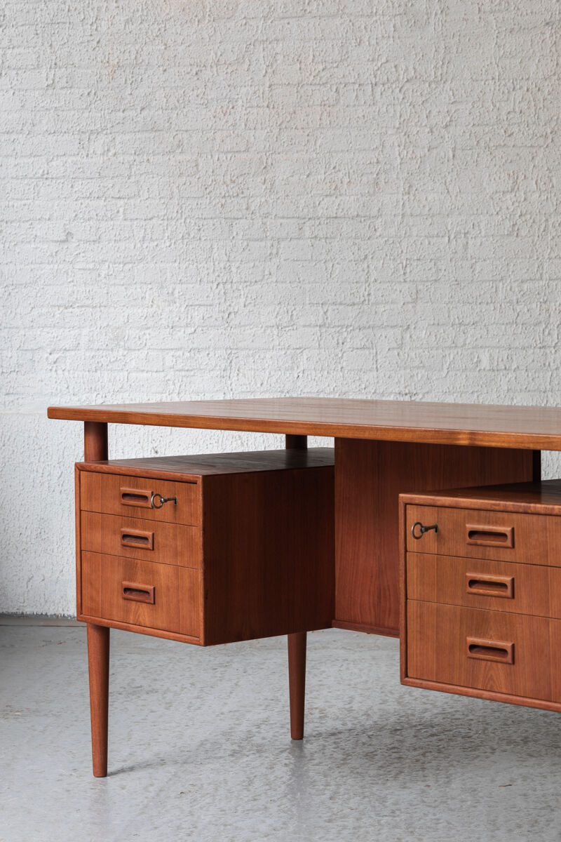 Freestanding writing desk in teak, Danish design, 1950s