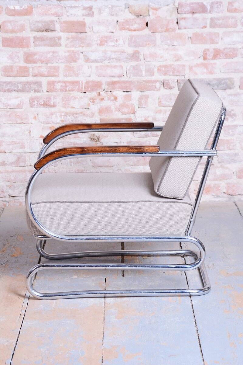 Bauhaus Double Suspension Chair in Oak by Halabala for Up Zavody, Czech, 1930s