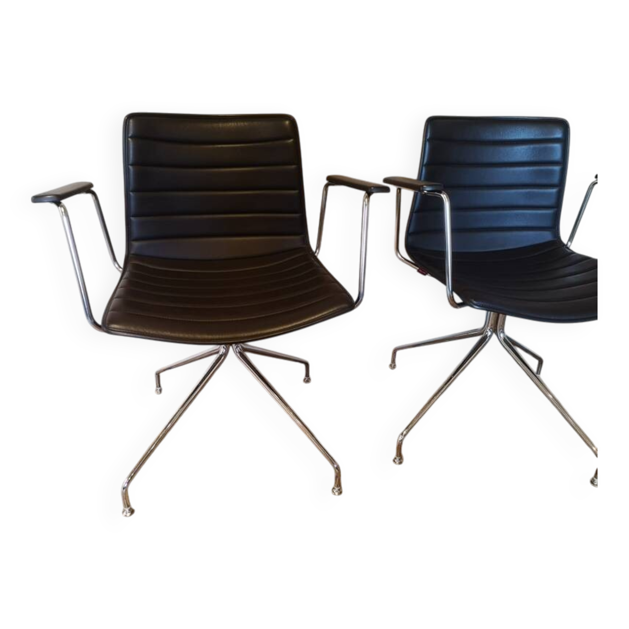 fauteuils cuir marron design