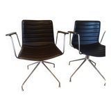 fauteuils cuir marron design