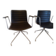 designer brown leather armchairs