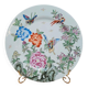 Vintage decorative plate flowers & butterflies – Macao – Oriental Art Objects