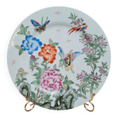 Vintage decorative plate flowers & butterflies – Macao – Oriental Art Objects