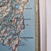 Framed vintage "Michelin" road map from the 80s, 111 cm x 100 cm