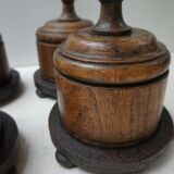 Large Antique French Wooden Candlesticks, 19th Century, Set of 4
