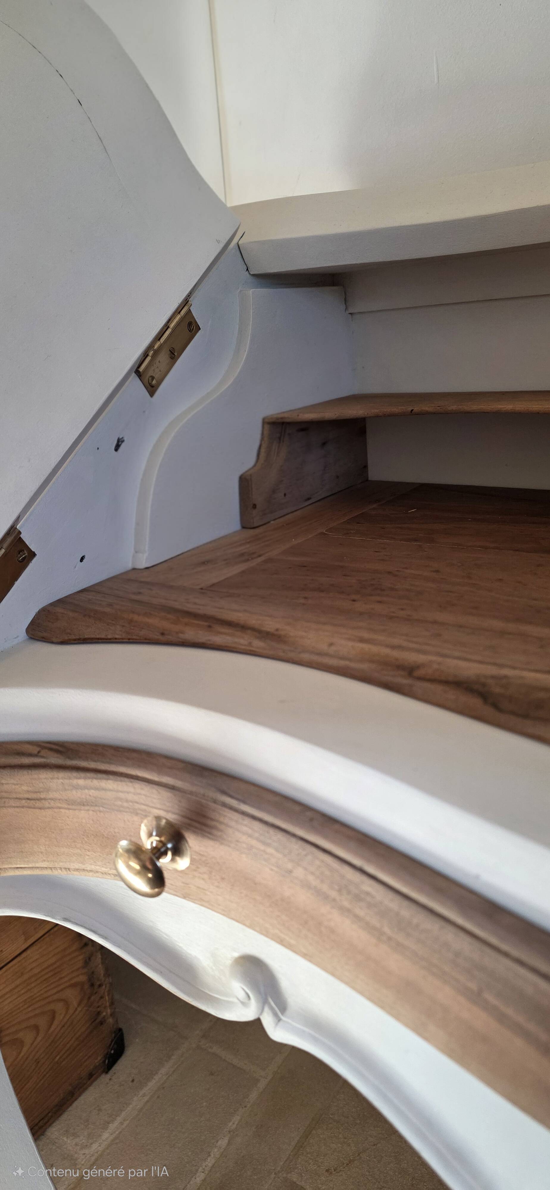 Rococo white foam wood secretary