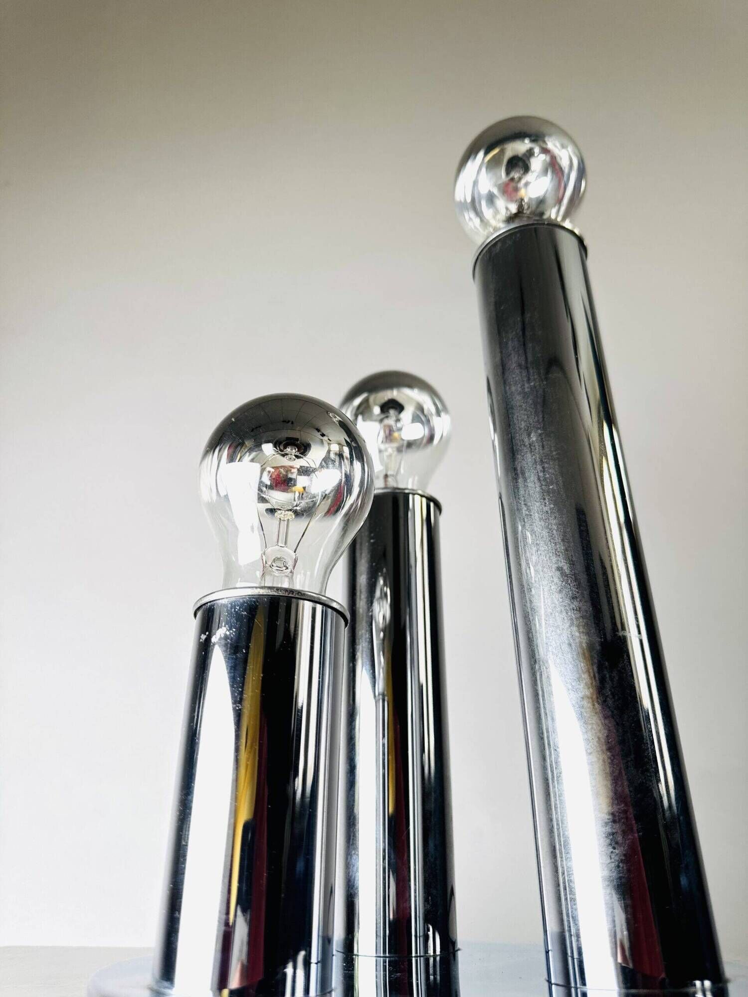 Model V3300/03 Tubular Chromed Table Lamp By Hustadt Leuchten, Germany 1970S