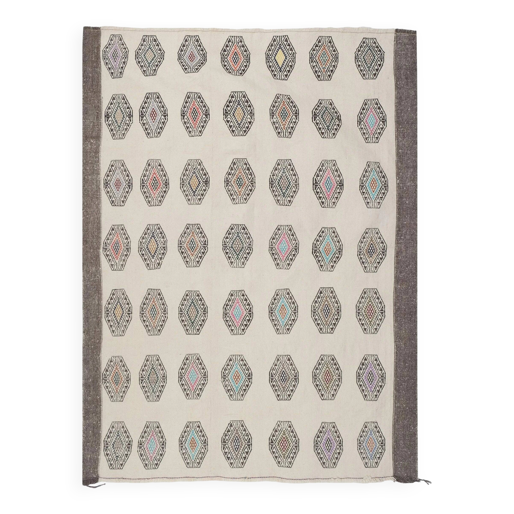 Vintage hand-embroidered textile 163x220 cm