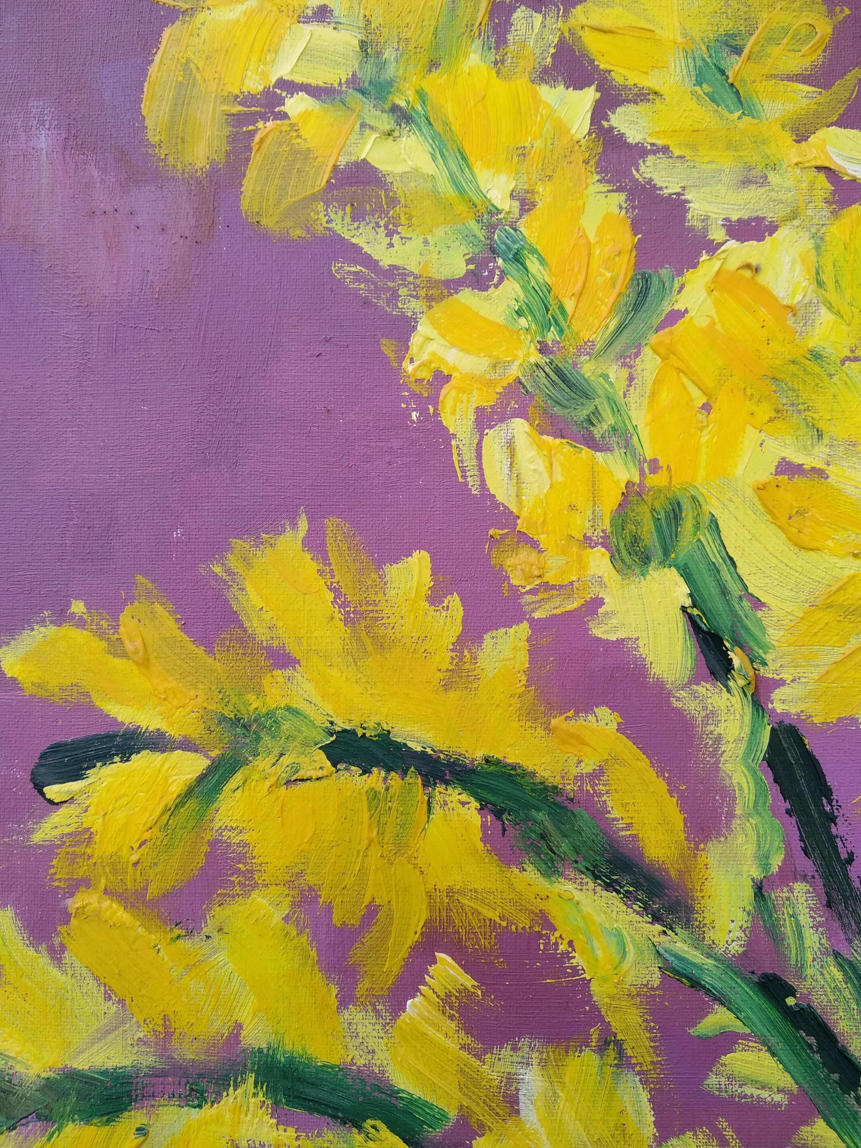 Peinture sur toile bouquet de genêts