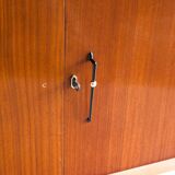 Vintage high buffet. Oak and mahogany veneer, France, 1960s.