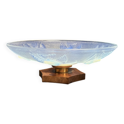 Art déco coupe aux oiseaux verre opalescent signée vers 1930