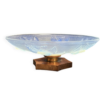 Art déco coupe aux oiseaux verre opalescent signée vers 1930