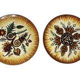 Two Quimper earthenware plates signed Fouillen circa 1960