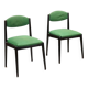 Vintage 1960s ebony wood chairs, foam padding, fabric.