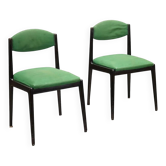 Chaises vintage des années 1960 en bois ébène, rembourrage en mousse, tissu