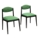 Vintage 1960s ebony wood chairs, foam padding, fabric.