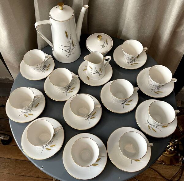 Service a cafe porcelaine bavaria decor epi de ble