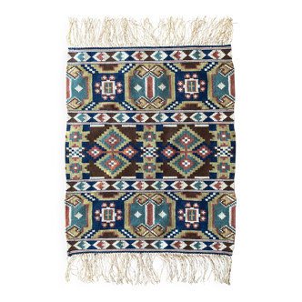 Swedish Folk Art Hand-Crafted Röllakan Tapestry, Sweden 19th Century