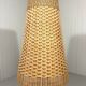 Large amphora floor lamp in pottery with a rattan shade from the 1960s.