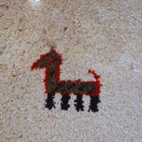 Tapis vintage fait main Gabbeh du Moyen-Orient 140cm x 215cm (1960s)