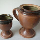 Set of 2 old brocs pitcher carafe in stoneware art of the table deco country
