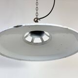 Industrial White Enamel Factory Pendant Lamp, 1960s