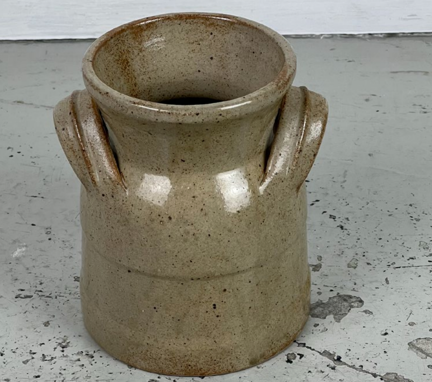 Pot en grès beige vintage
