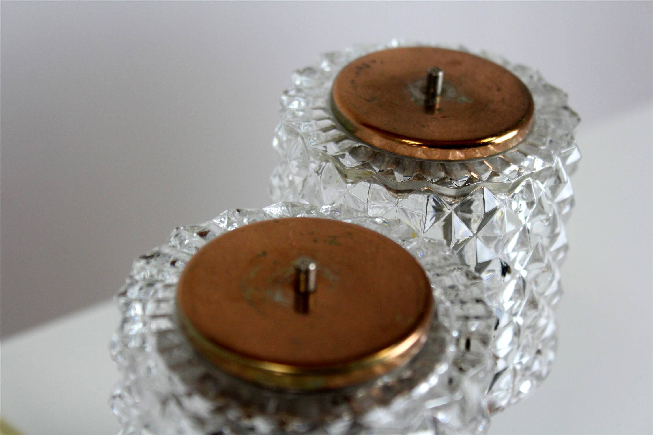 Copper Table Lamps from Kamenicky Senov, 1970s, Set of 2