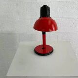 Red aluminum desk lamp from the 70s