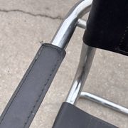 Set of 4 bauhaus cantilever chairs black leather and chrome design 80's
