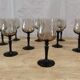 11 vintage black foot smoked twisted water glasses