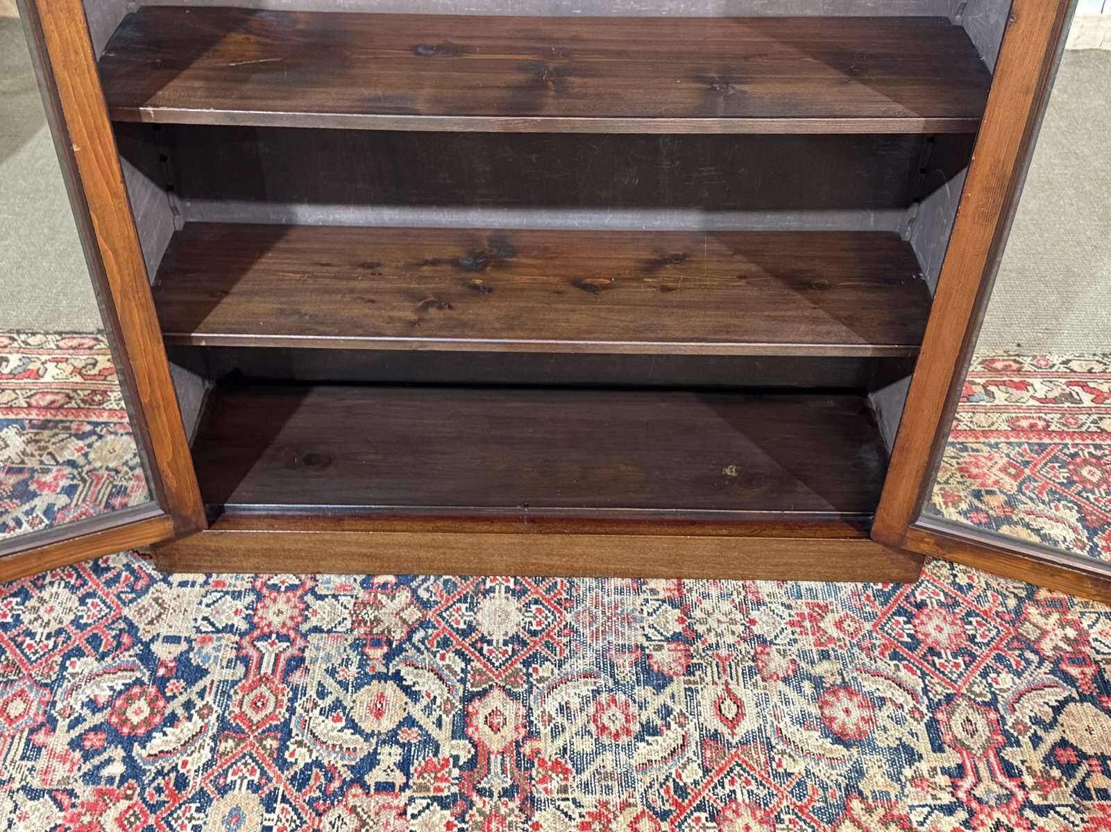 19th-century English mahogany display cabinet