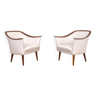 Mid-Century Norwegian Teak Armchairs by Fredrik A. Kayser for Vatne Lenestolfabrikk, 1960s, Set of 2