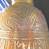 Pitcher - pair of tinned copper pourer qajar persian calligraphy -islamic art