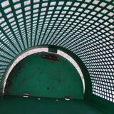 Green public garden trash can