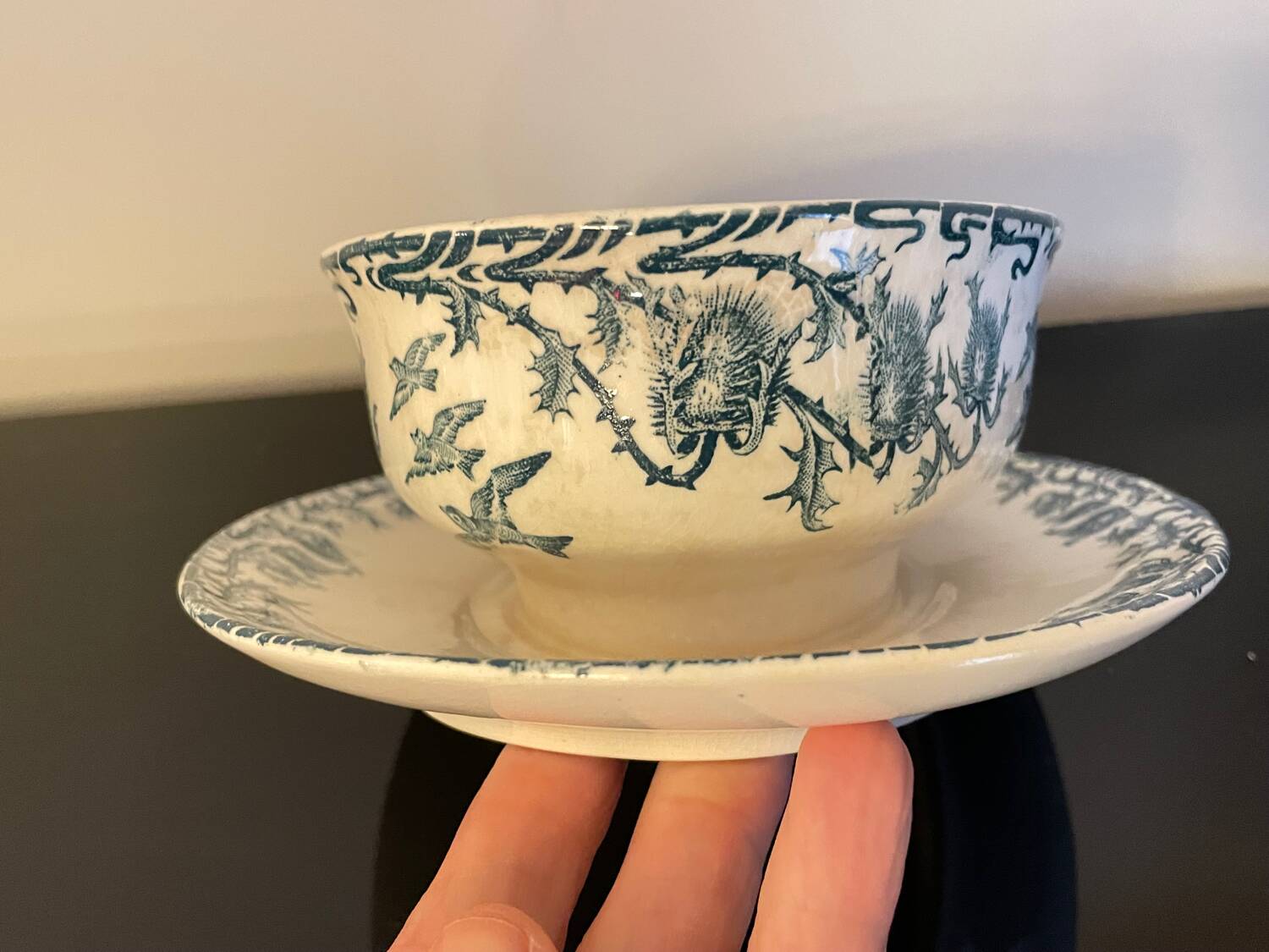 Longwy Ironstone Gravy Boat with Lid, Richelieu Model