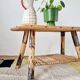 Antique rattan coffee table - yellow floral top