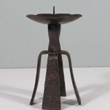 Hand forged vintage and brutalist candlestick