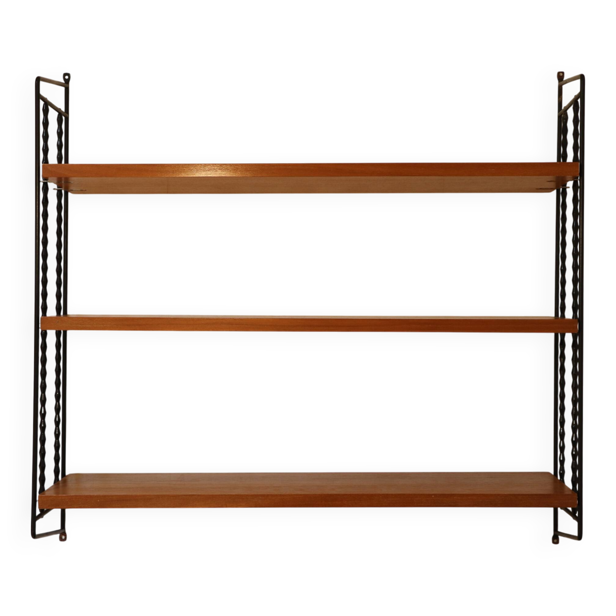Etagère string en bois et métal noir