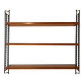 String shelf in wood and black metal