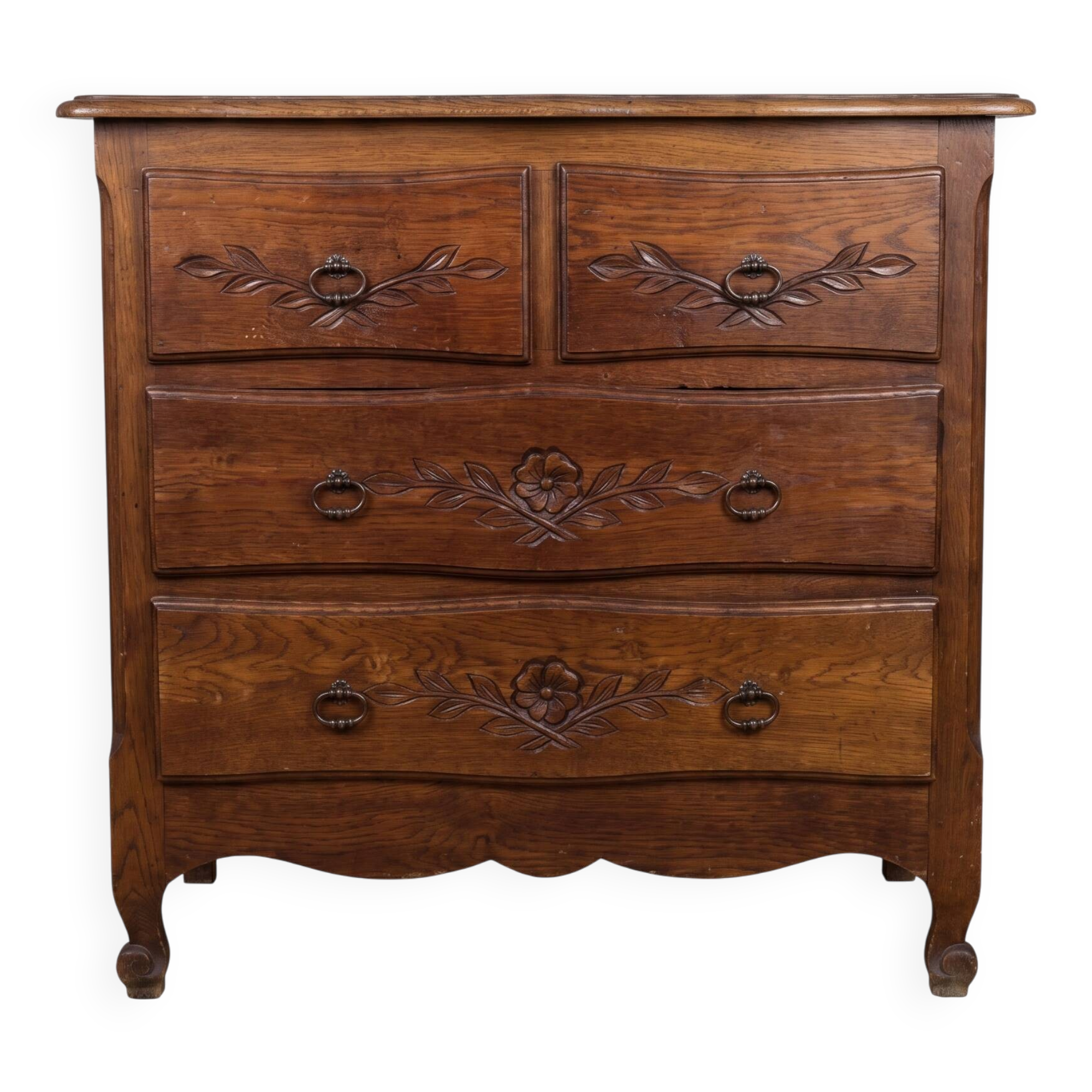Rustic oak chest of drawers