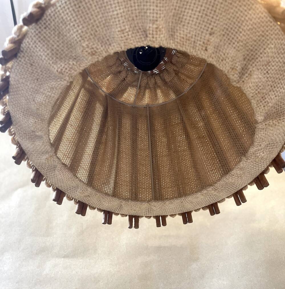 Suspension naturelle en bois et jute